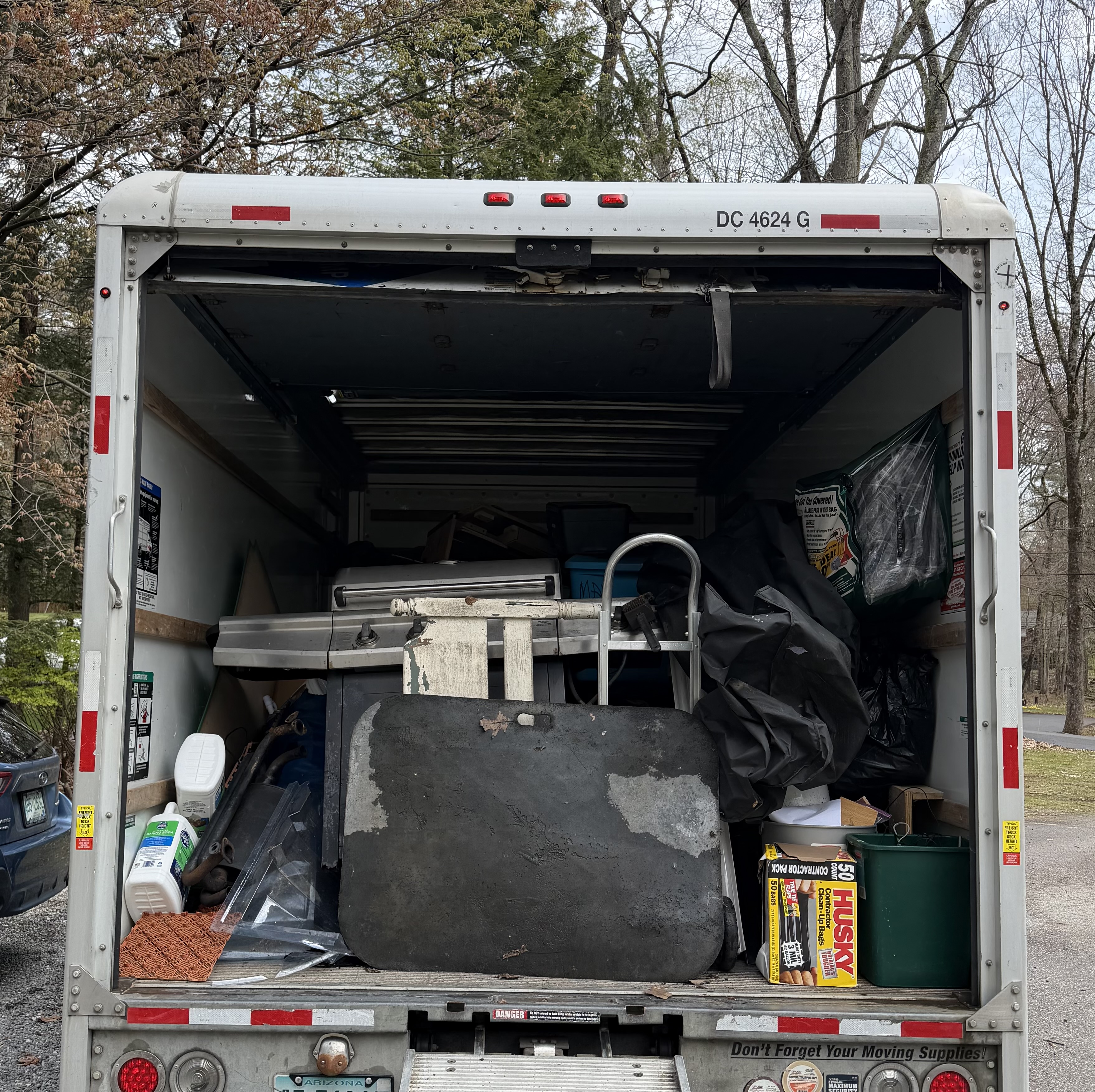 Truck loaded with items from cleanout